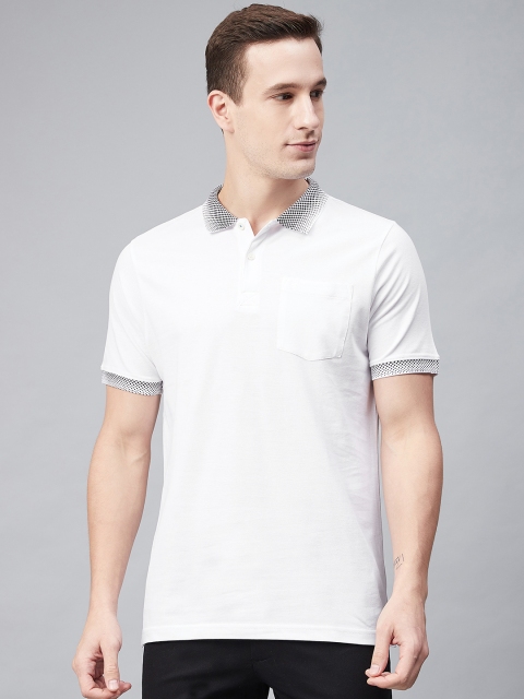 

Blackberrys Men White Solid Polo Collar T-shirt