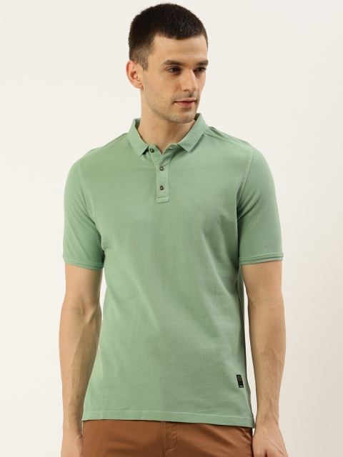 

Blackberrys Men Green Solid Slim Fit Polo Collar T-shirt