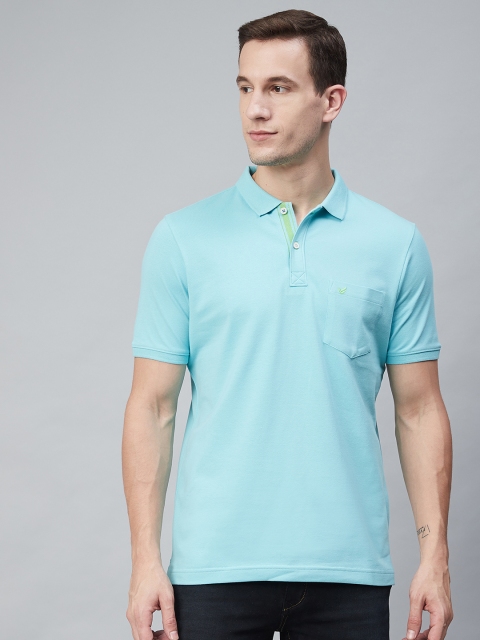 

Blackberrys Men Blue Solid Polo Collar T-shirt