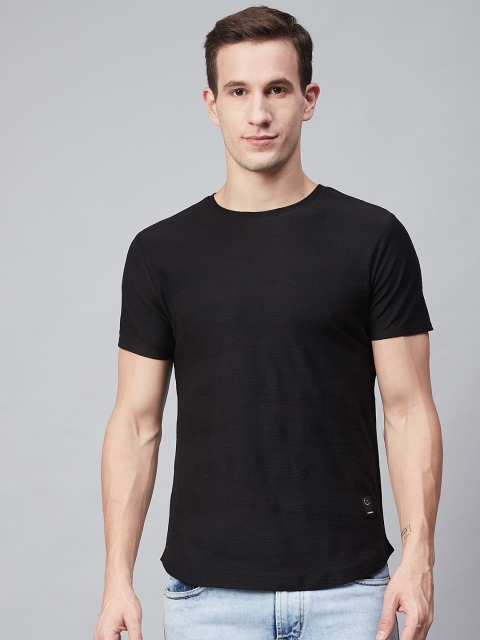 

Blackberrys Men Black Solid Round Neck T-shirt