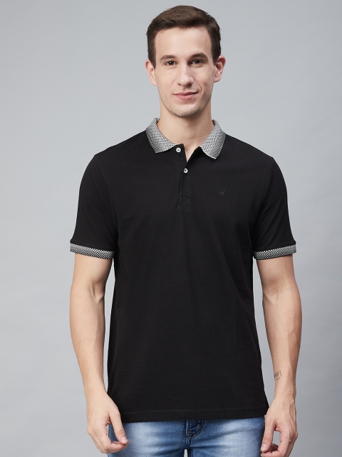 

Blackberrys Men Black Solid Polo Collar T-shirt