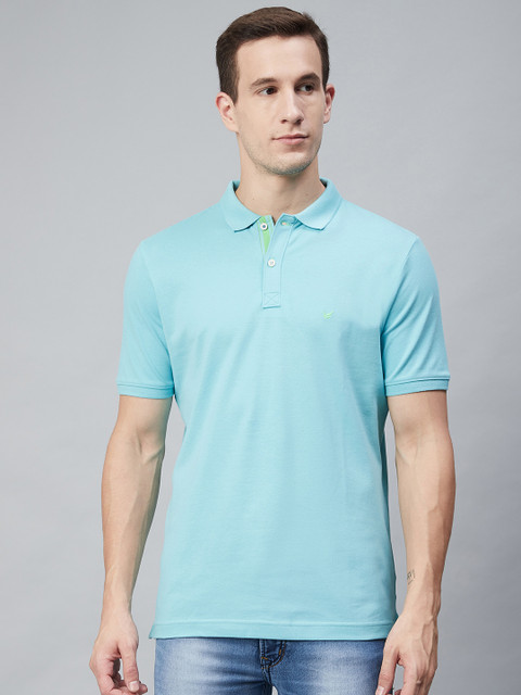 

Blackberrys Men Blue Solid Polo Collar T-shirt