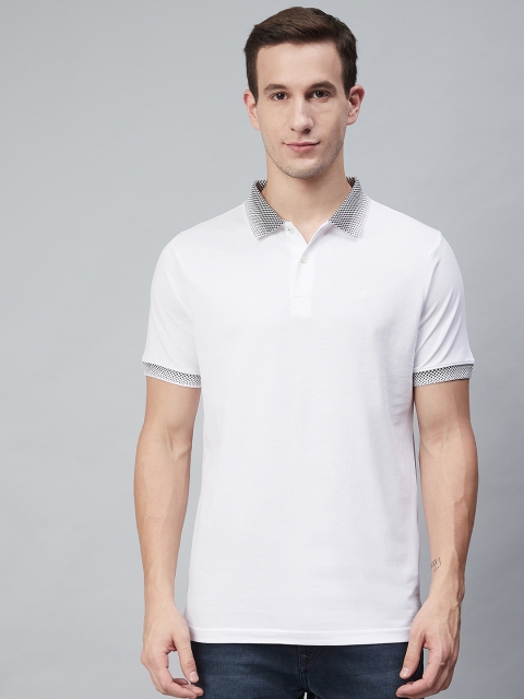 

Blackberrys Men White Solid Polo Collar T-shirt