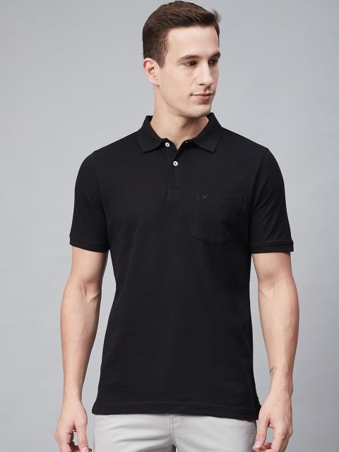 

Blackberrys Men Black Solid Polo Collar T-shirt