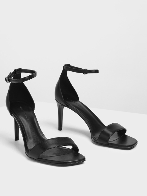 

CHARLES & KEITH Women Black Solid Sandals