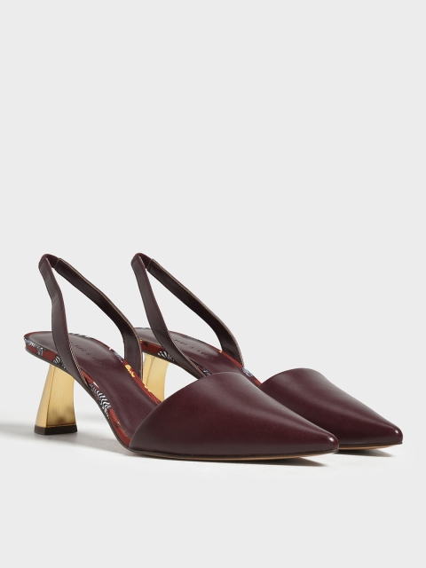 

CHARLES & KEITH Women Burgundy Solid Pumps