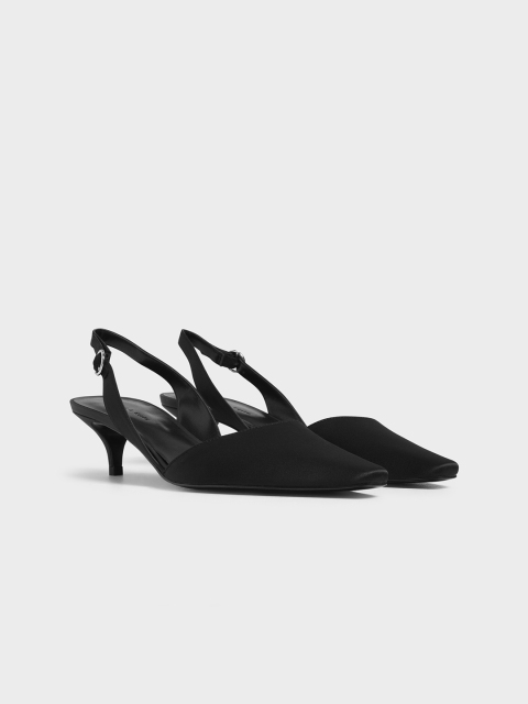 

CHARLES & KEITH Women Black Solid Pumps