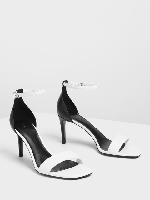 

CHARLES & KEITH Women White Solid Sandals