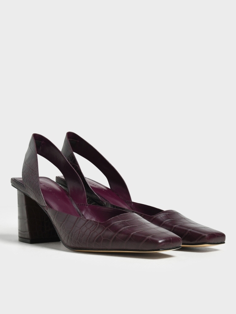 

CHARLES & KEITH Women Brown Solid Pumps