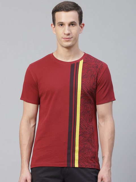 

Blackberrys Men Blue Striped Polo Collar T-shirt