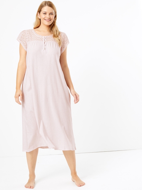 

Marks & Spencer Pink Solid Nightdress