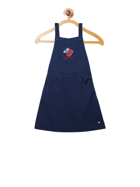 

Blue Giraffe Girls Navy Blue Solid Pinafore Dress
