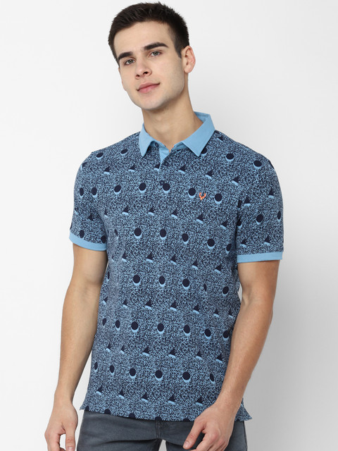 

Allen Solly Sport Men Blue Printed Polo Collar T-shirt