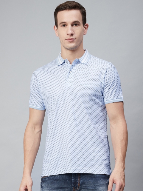 

Blackberrys Men Blue Printed Polo Collar T-shirt