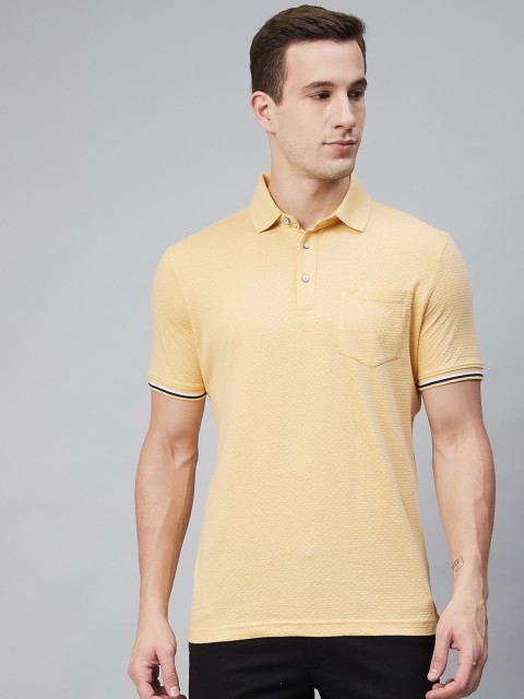 

Blackberrys Men Yellow Solid Polo Collar T-shirt