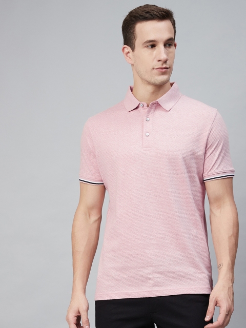 

Blackberrys Men Pink Solid Polo Collar T-shirt