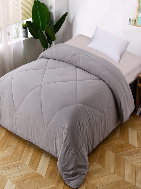 

URBAN DREAM Grey Solid AC Room 120 GSM Single Bed Comforter