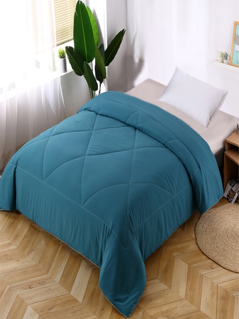 

URBAN DREAM Teal Blue Solid AC Room 120 GSM Single Bed Comforter