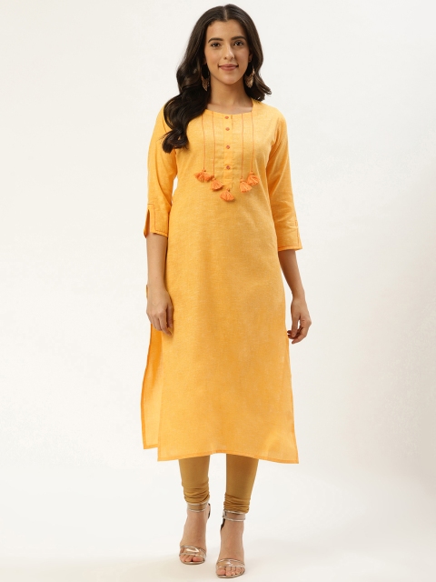 

Nayo Women Yellow Solid Straight Kurta
