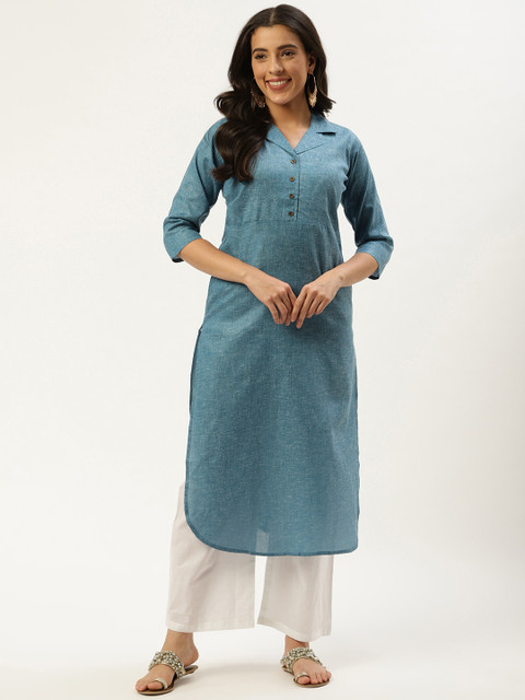 

Nayo Women Blue Solid Pathani Kurta