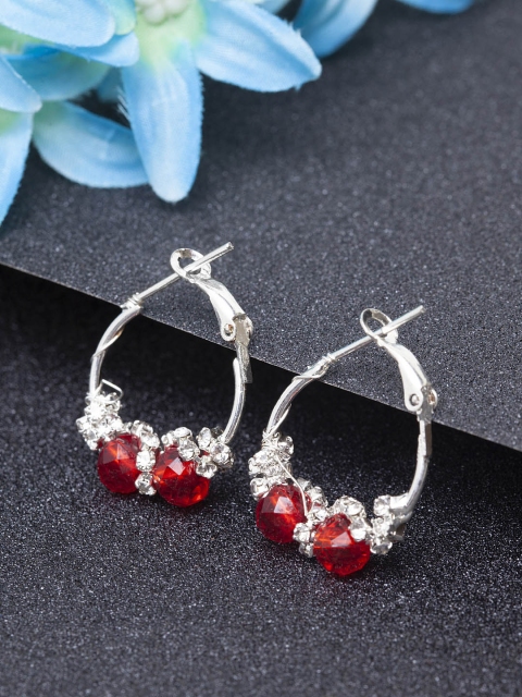 

Stoln Silver-Toned Contemporary Silver Plated Hoop Earrings