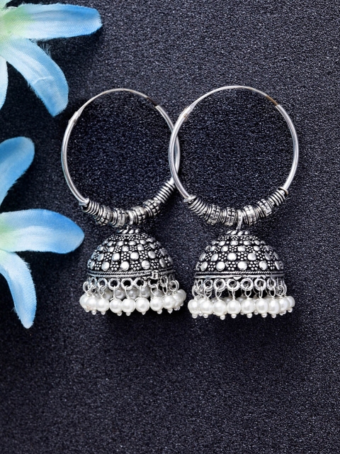 

Stoln Silver-Plated Dome Shaped Jhumkas