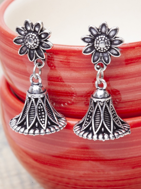 

Stoln Girls Silver-Plated Dome-Shaped Classic Jhumkas