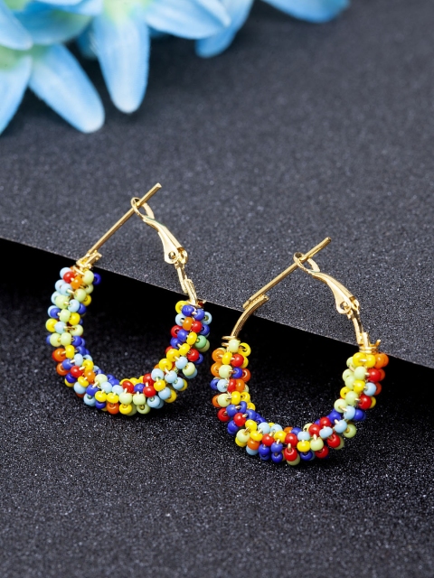 

Stoln Multicoloured Gold-Plated Quirky Hoop Earrings, Multi