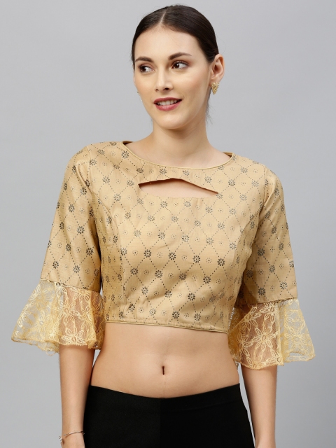

Amrutam Fab Women Beige Embellished Saree Blouse