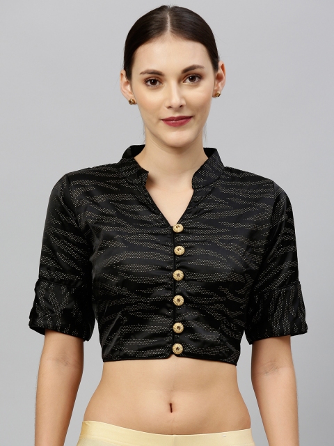 

Amrutam Fab Women Black Embellished Saree Blouse