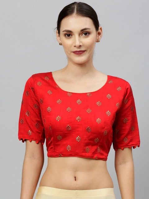 

Amrutam Fab Women Red and Gold Embellished Blouse