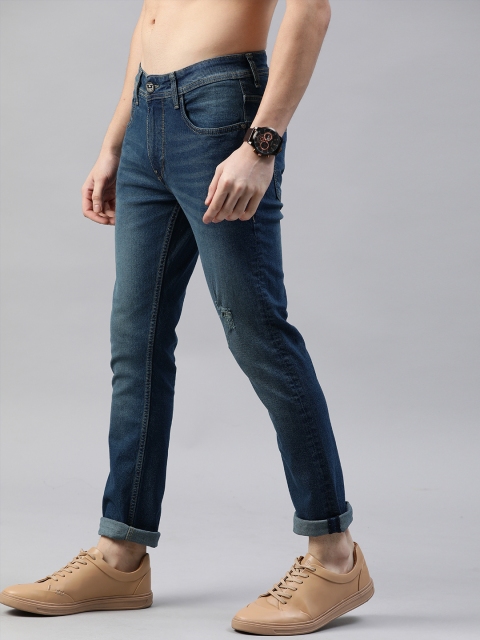 

Harvard Men Blue Skinny Fit Mid-Rise Low Distress Stretchable Jeans