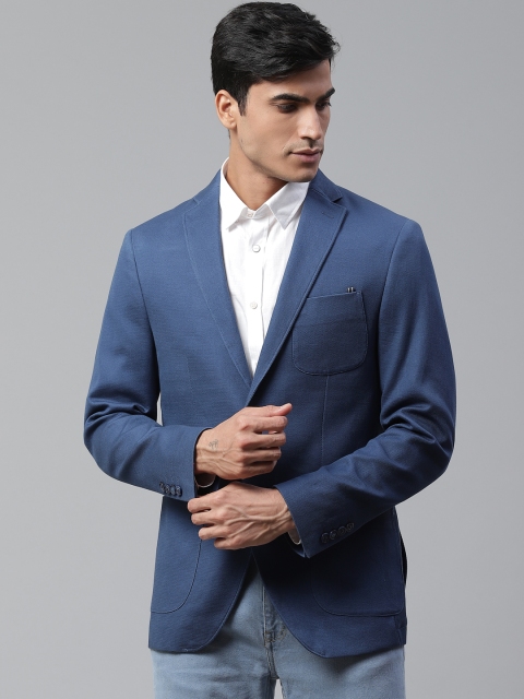 

Blackberrys Men Blue Solid Slim Fit Single-Breasted Casual Blazer