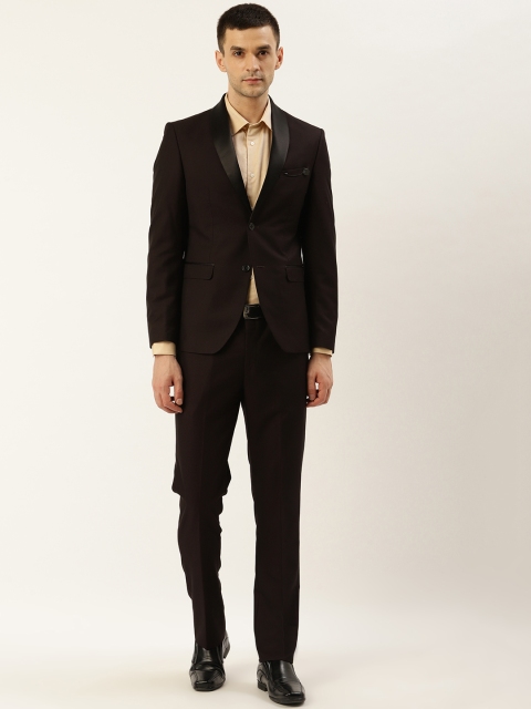 

Blackberrys Men Brown Solid Slim Fit Single-Breasted Formal Suit