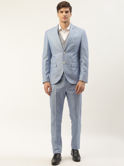 

Blackberrys Men Blue Slim Fit Single-Breasted Formal 3 Piece Suit