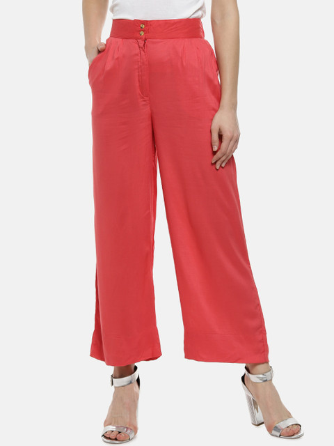 

Campus Sutra Women Coral Relaxed Loose Fit Solid Culottes