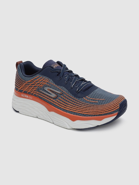

Skechers Men Navy Blue & Orange MAX CUSHIONING ELITE Running Shoes
