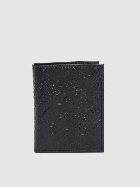 

Levis Men Black Textured Leather Two Fold Wallet