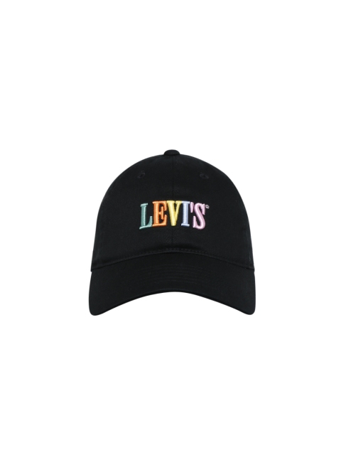 

Levis Men Black Self Design Baseball Cap