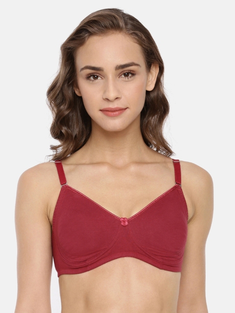 

Macrowoman W-Series Maroon Solid Non-Wired Non Padded Everyday Bra MW1205-MAROON-32B