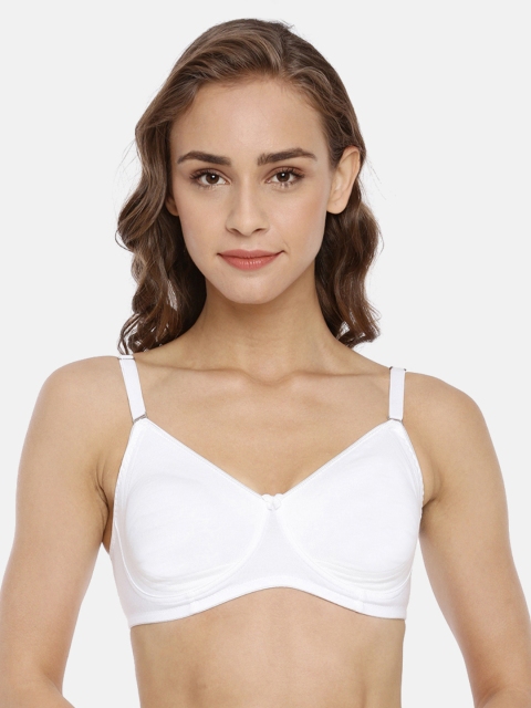 

Macrowoman W-Series White Solid Non-Wired Non Padded Everyday Bra MW1205