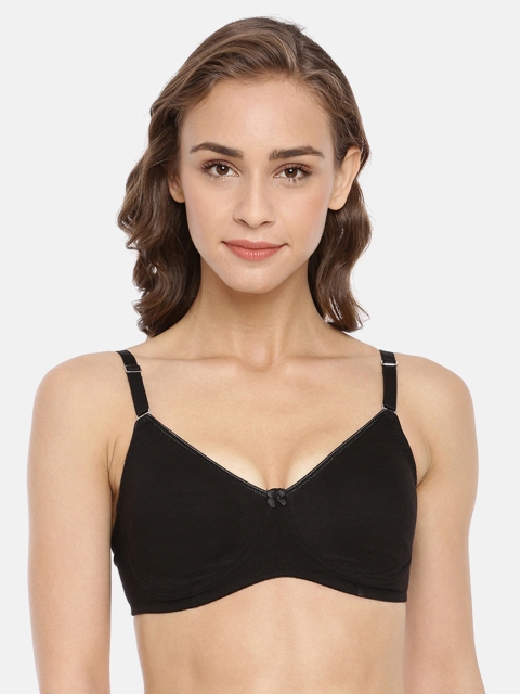 

Macrowoman W-Series Black Solid Non-Wired Non Padded Everyday Bra MW1205