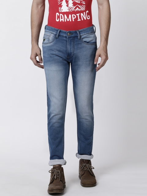 

RUG WOODS Men Blue Regular Fit Mid-Rise Clean Look Stretchable Jeans