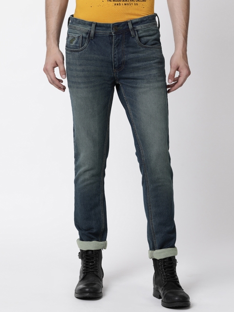 

RUG WOODS Men Blue Regular Fit Mid-Rise Clean Look Stretchable Jeans