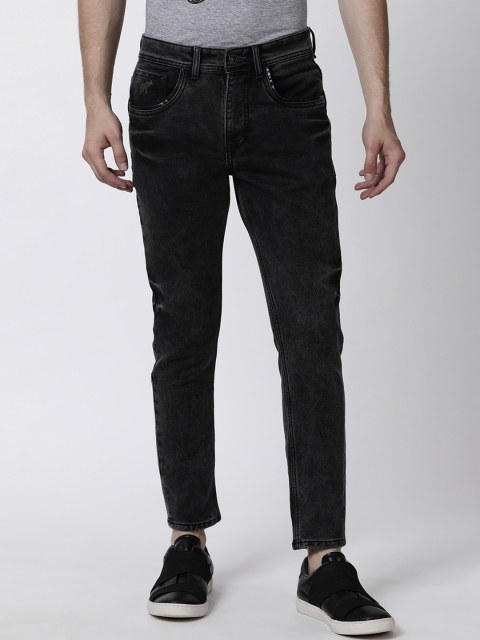 

RUG WOODS Men Black Regular Fit Mid-Rise Clean Look Stretchable Jeans