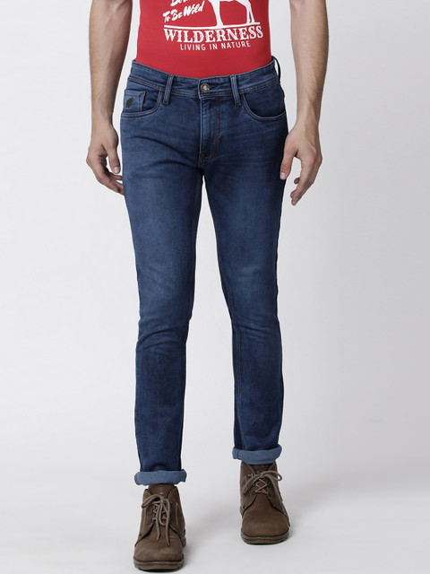 

RUG WOODS Men Blue Regular Fit Mid-Rise Clean Look Stretchable Jeans