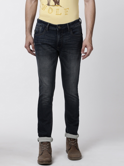 

RUG WOODS Men Navy Blue Regular Fit Mid-Rise Clean Look Stretchable Jeans