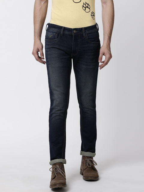 

RUG WOODS Men Navy Blue Regular Fit Mid-Rise Clean Look Stretchable Jeans