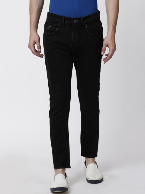 

RUG WOODS Men Black Regular Fit Mid-Rise Clean Look Stretchable Ankle Length Jeans