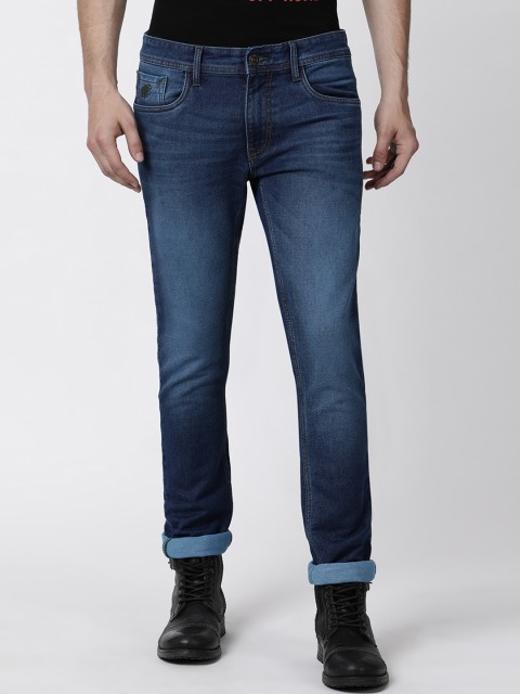 

RUG WOODS Men Blue Regular Fit Mid-Rise Clean Look Stretchable Jeans